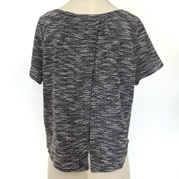 Anthropologie Left Coast Gray Tweed Textured Open Back Crop Top Size Small - Picture 2 of 5